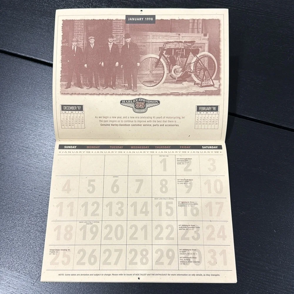 Harley-Davidson 95th Anniversary Calendar with Event Schedule